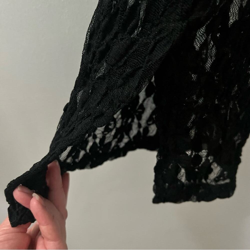 Zara Black SLIT LACE LEGGINGS - Picture 12 of 13